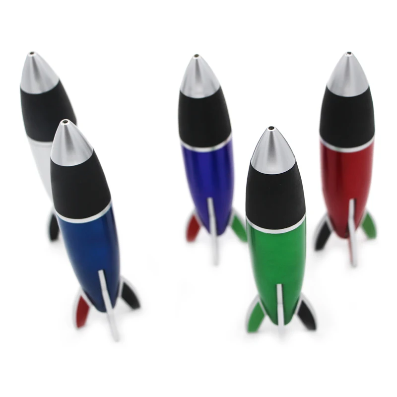Novelty creative rockets or guidedmissile shaped ballpoint pen with multicolor for Promotion drum stick shaped pen
