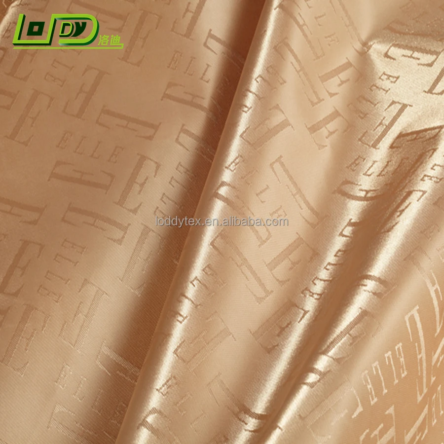 Jacquard lining brand logo / logo jacquard lining fabric