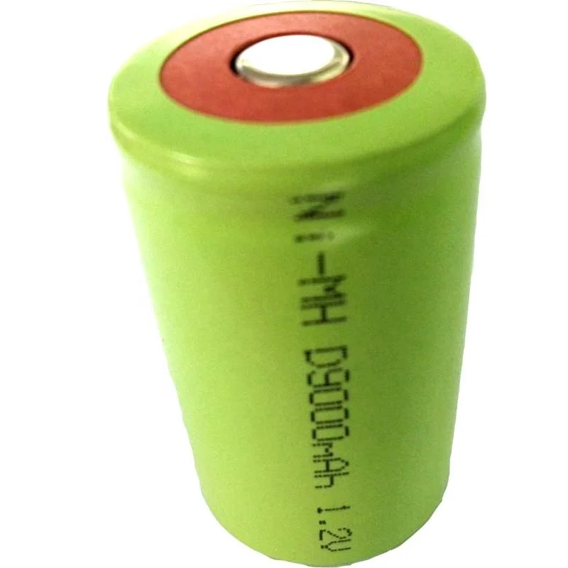 1.2V 9000mAh NiMH Recharge Battery D Size Model D9000 10C Constant Discharge Rate Flat Top for Power Tool