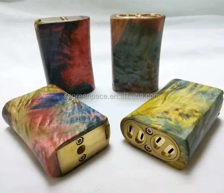 
China manufacturer Authentic Vape stabilized wood box mod parallel 18650 customize stab wood box mods 