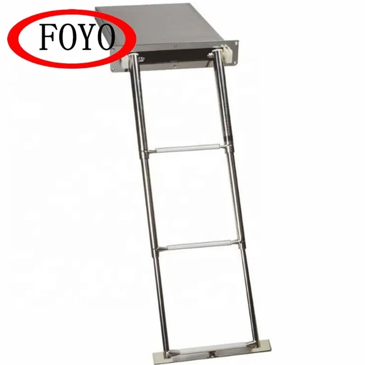 Factory Direct 3 step Boat Box Ladder Stainless Steel Telescopic Marine Ladder