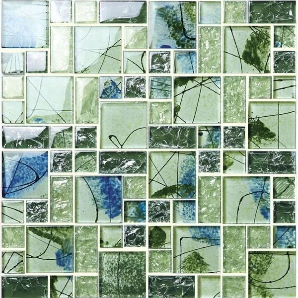 low price blue swimming pool mosaic glass tiles