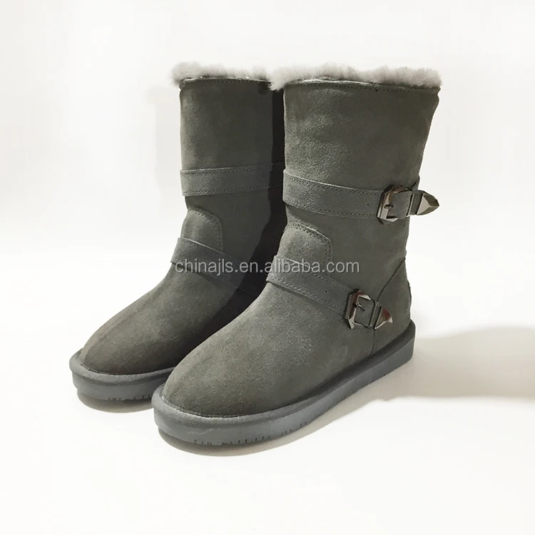 
hot sell wholesales High Quality warm soft fashionable genuine leather Wool lined Women Snow Boots 