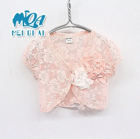 
Wholesale Kids Autumn Mini Bolero fashion girl Flower embroidered cape for baby girl dress LSKS 