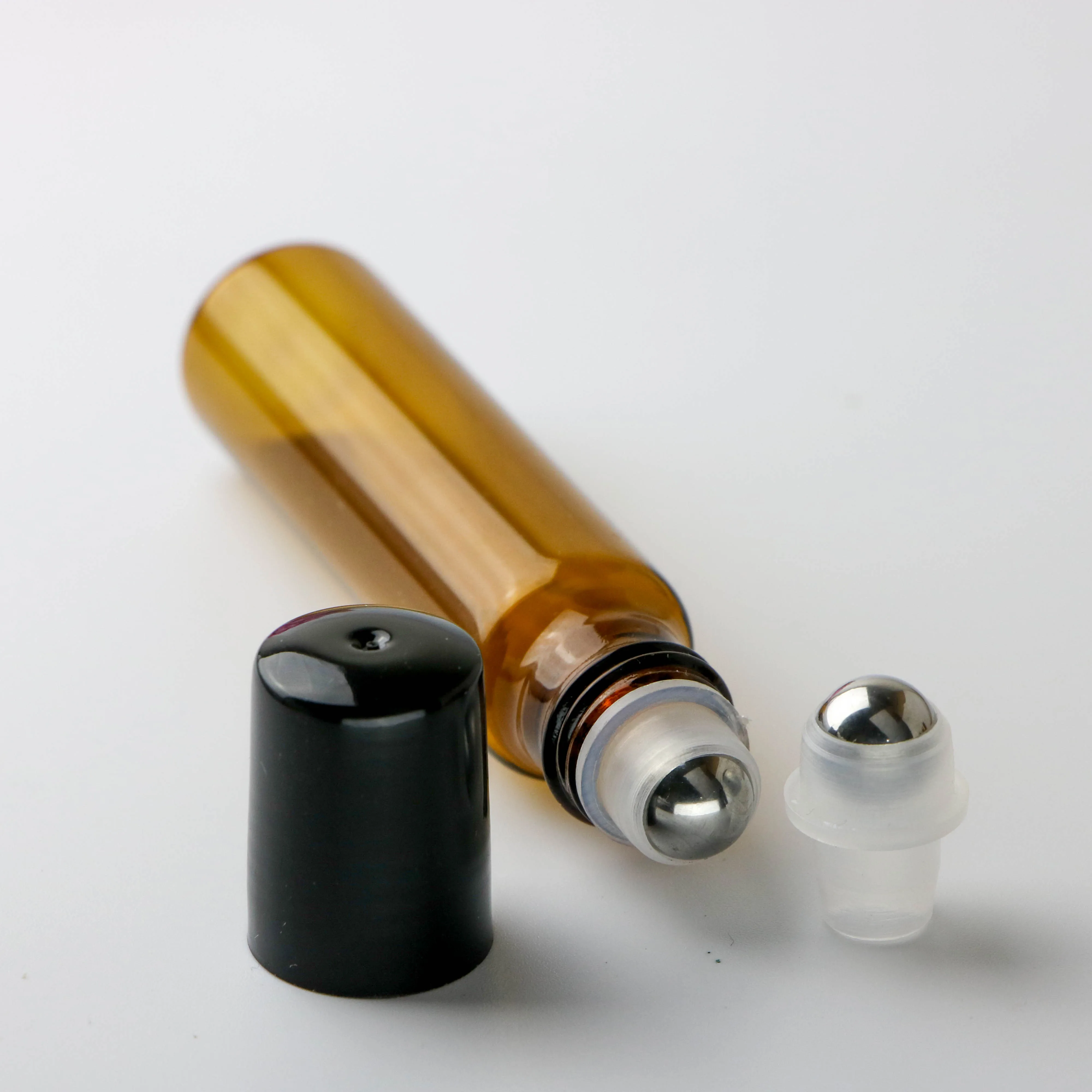 Custom Printing Glass 10 ml Roller On Bottle Essential Oil Roll on Bottle With Gold Black Plastic Cap and Stainless Steel Roller