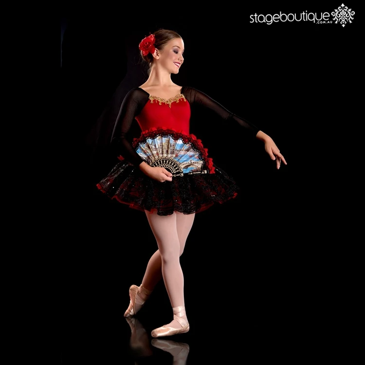 Болеро черный красный испанский стиль Лучшие продажи Танец износа поставщика пачка kitrt