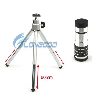Custom Aluminum 12X Zoom Telescope Mobile Camera Lens+Tripod For Iphone6