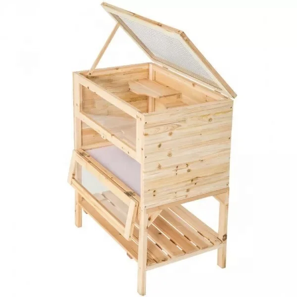 MSH-H002 Double Decker indoor Wooden Hamster Cage indoor with Running area
