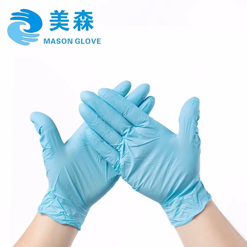 
Blue Powder Free Nitrile Examination Gloves Good quality and cheap wholesale China produced rubber nitrile gloves 