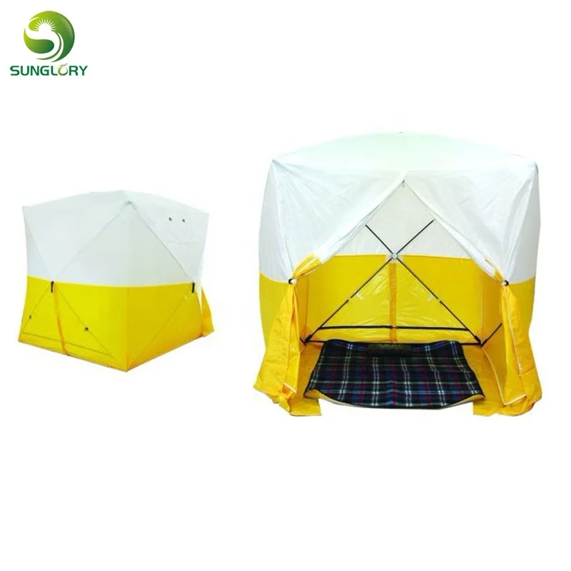 waterproof pop up work tent oxford outdoor working tent automatic pop up tent yellow+white color china manufacturer