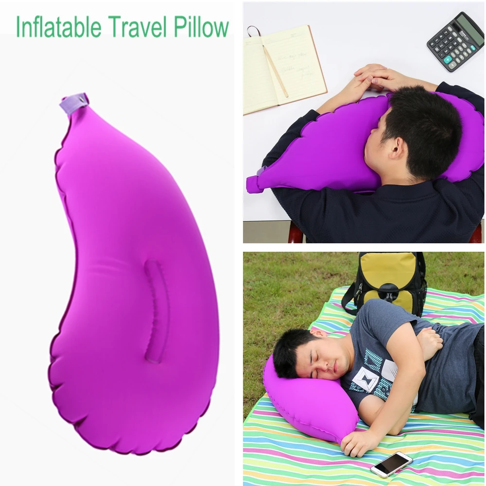 New Aubergine Shape Airplane Inflatable Travel Pillow with Free sample