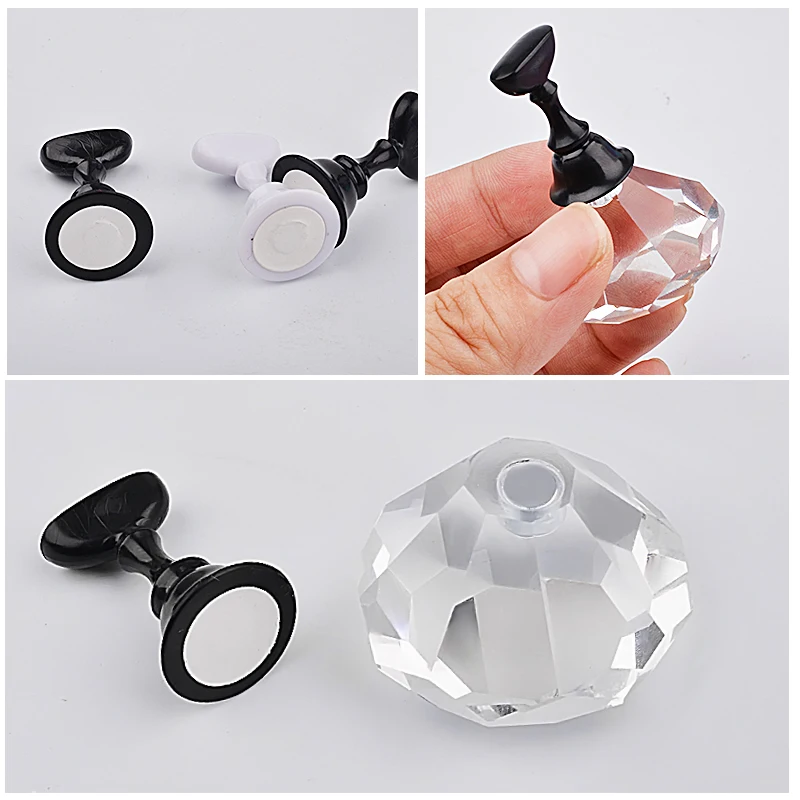 Chess Board Design Crystal Rhinestone Holder Manicure Tools Nail Art Tips Practice Stand Nail Art Display Holder