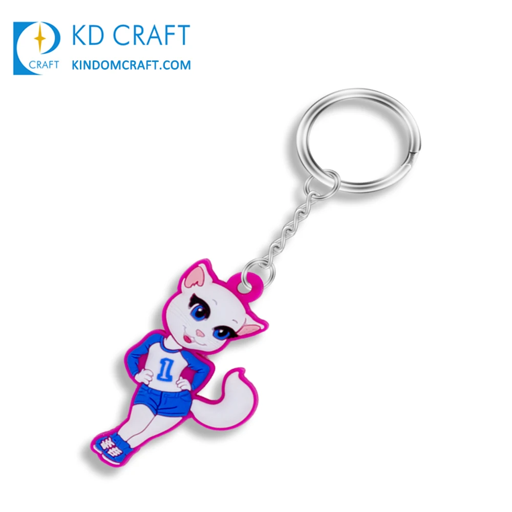 Pretty decorative custom rubber soft pvc lovely 3D cartoon character toy keychain for kids