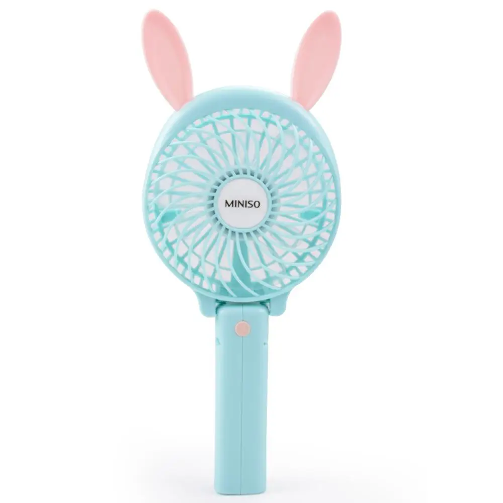 Cartoon hello kitty Rabbit Cat Miniso Lovely Mini Battery Operated handheld Rechargeable folding USB fan For kinds