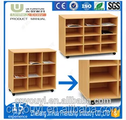 Library book trolley acrylic book cart with wheel furniture from china