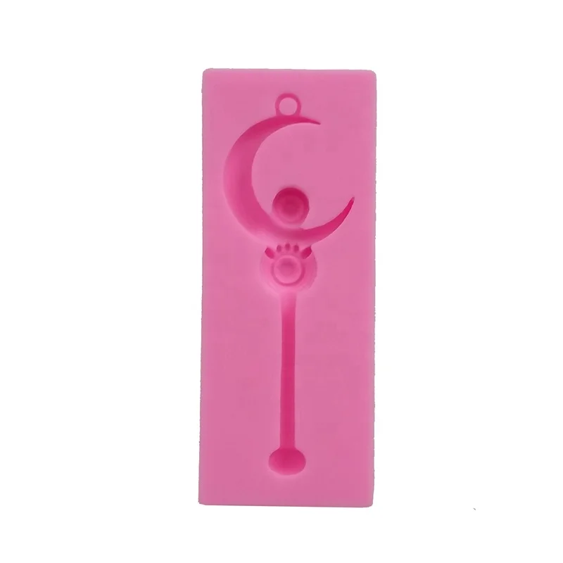 Lovely Moon Magic Wand Shape Cake Decorating Tools Baking Mold Fondant Silicone Mold
