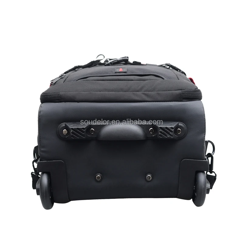 Soudelor new design fashion best trolley camera bag backpack with wheels for travel