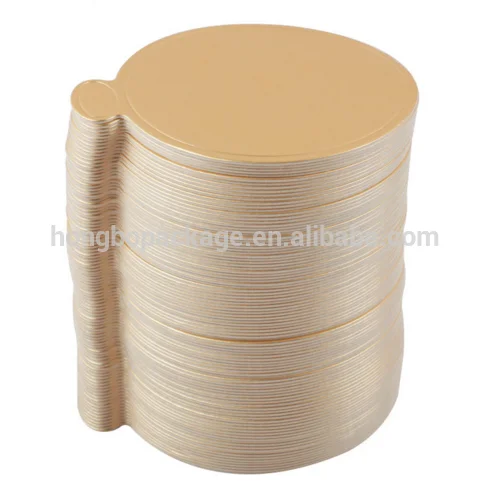 2022 hot selling custom MDF cake bases boards gold Tray Round Mousse mini Cake Board with tab cake drum