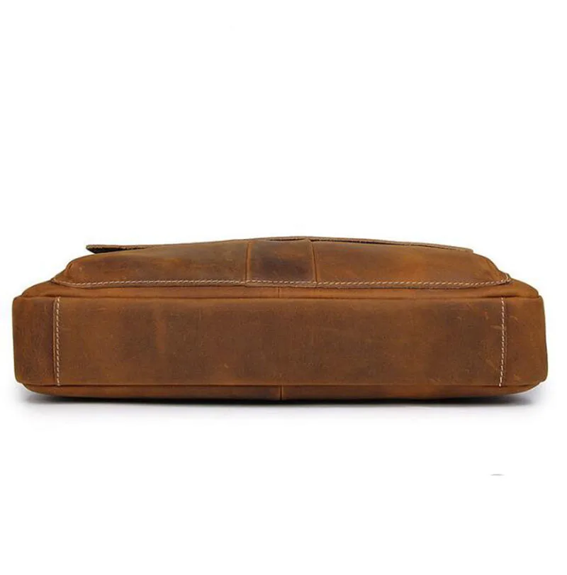 Dreamtop DTC489 classic England style briefcase conference handbag crazy horse leather shoulder bag mens laptop bag 14 inch