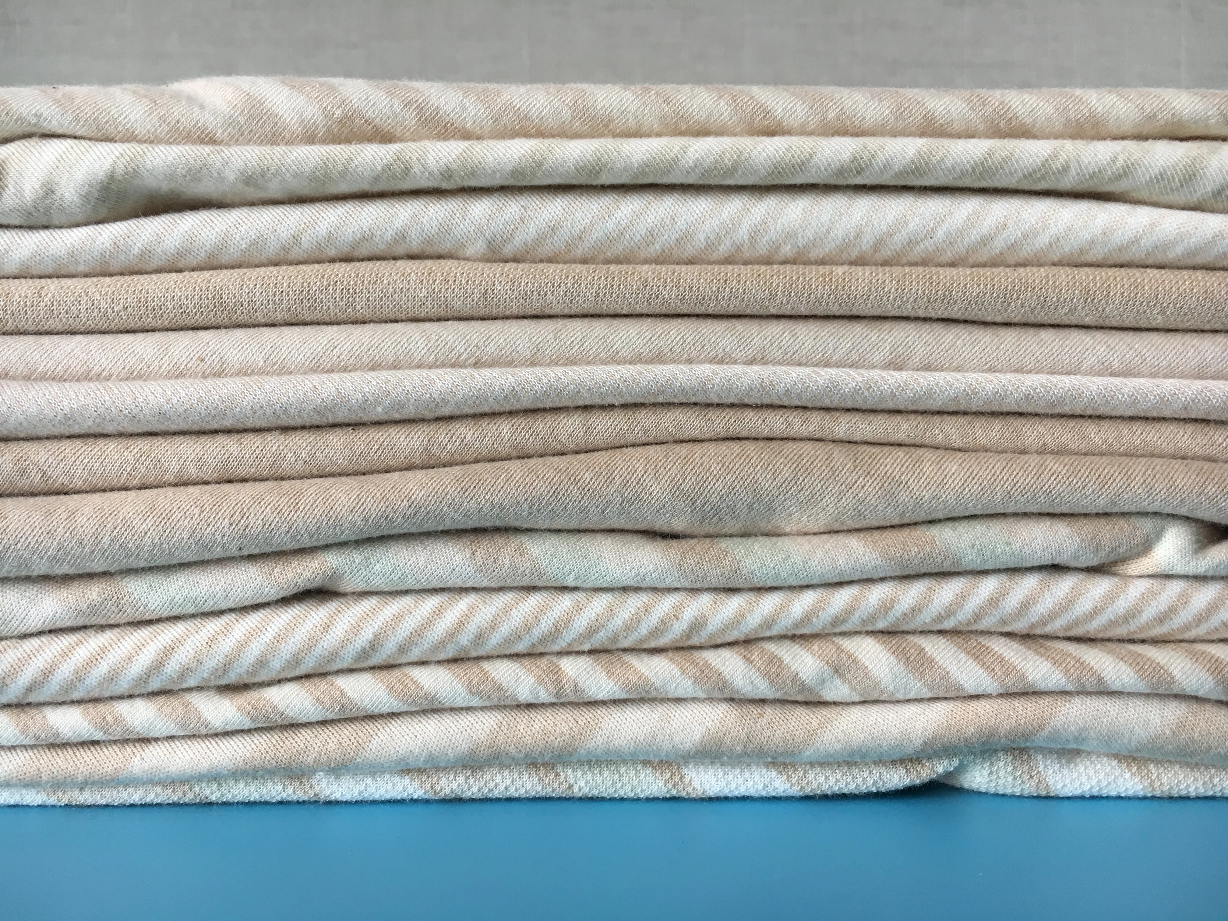 46% natrual cotton 46% organic cotton 8%spandex yarn dyed stripe rib fabric support OEM service