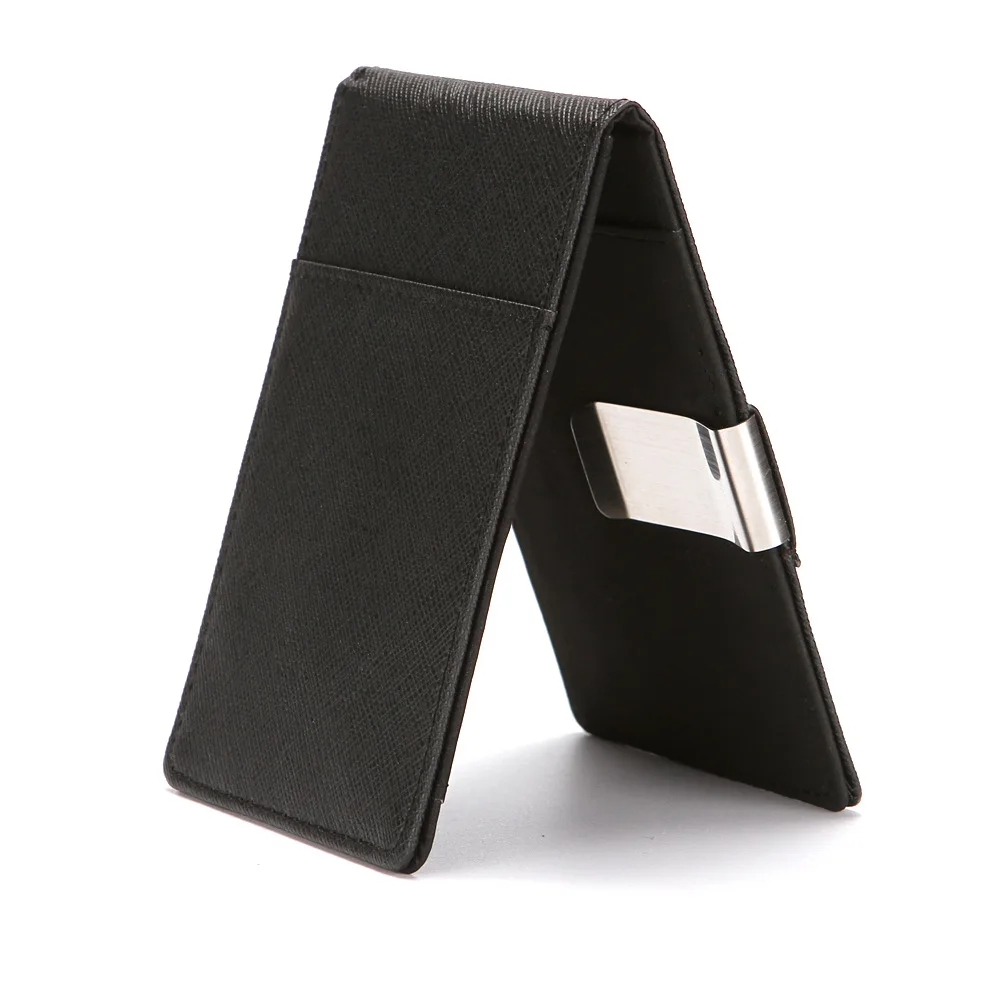 Минималистичный держатель для кредитных карт MW1136 из нержавеющей стали, тонкий мужской кошелек из искусственной кожи с зажимом для денег и Rfid-защитой