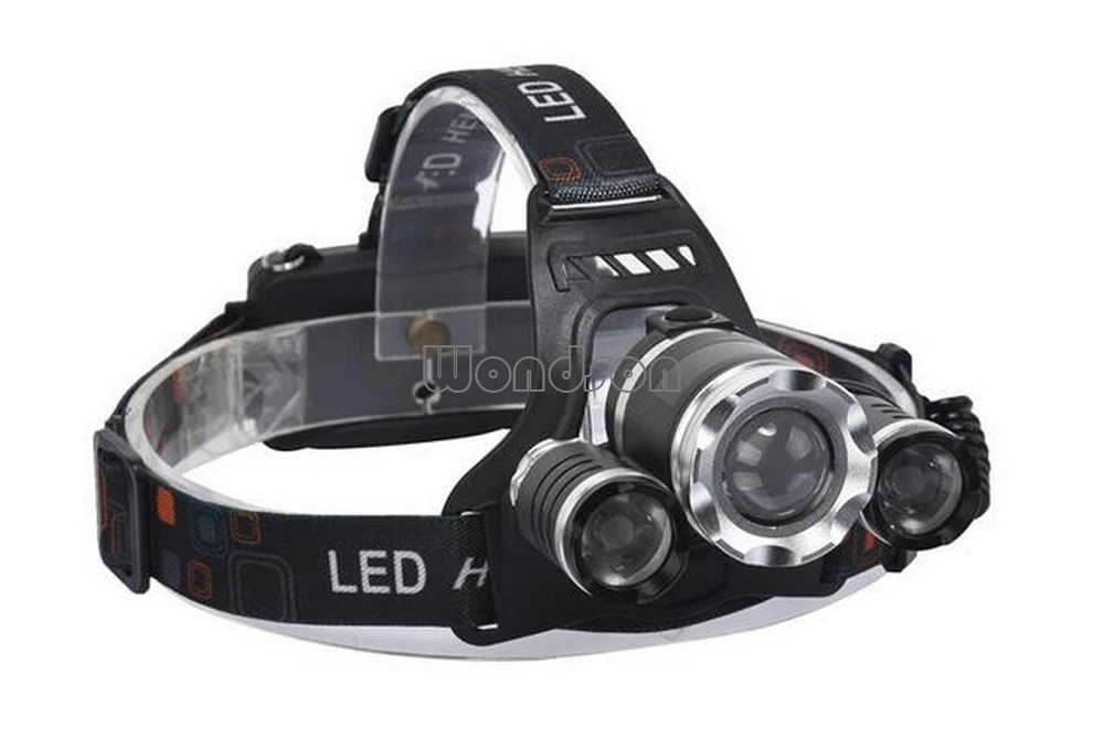 5000 Lumens 3 x White LED Rechargeable Head Torch Headlamp Lamp