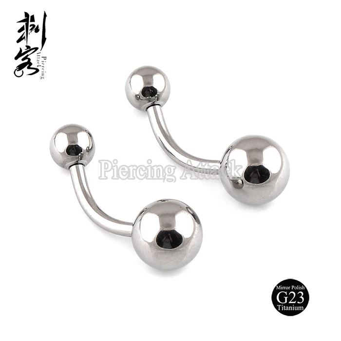 G23 Titanium Both Sides Internally Threaded Free Belly Button Rings
