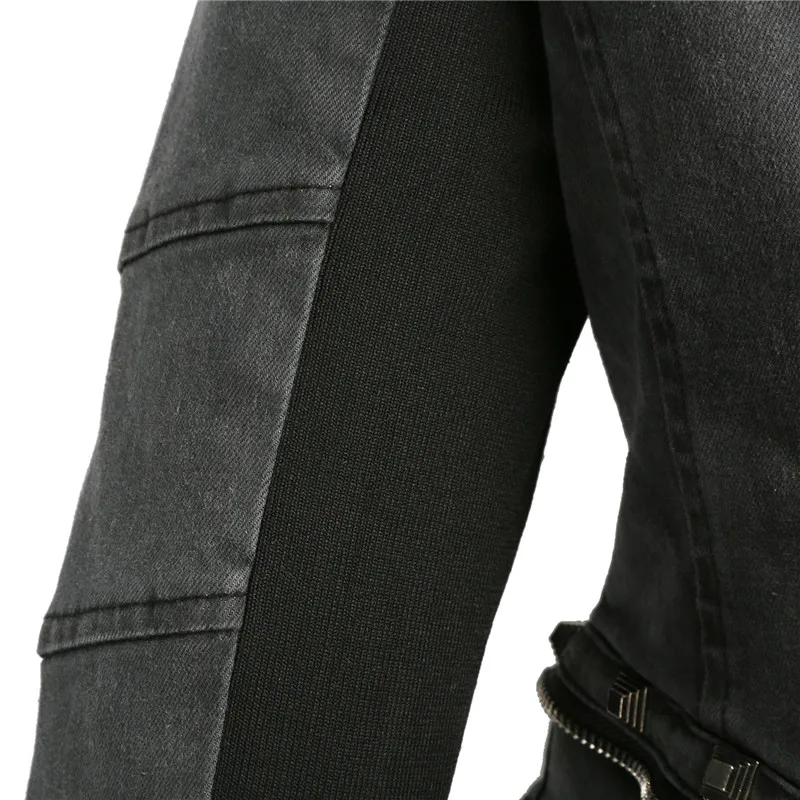 Fashion rivet punk rock jacket locomotive motorcycle zipper woman ladies jean rivet denim jacket for women