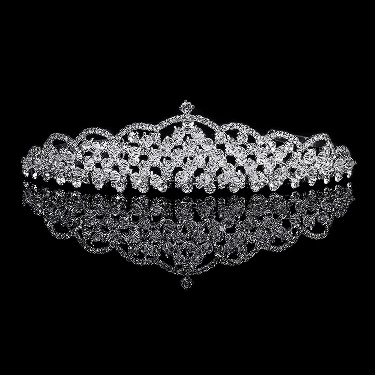 
Factory price wholesale baroque crown rhinestone women wedding crown bridal hair accessories 