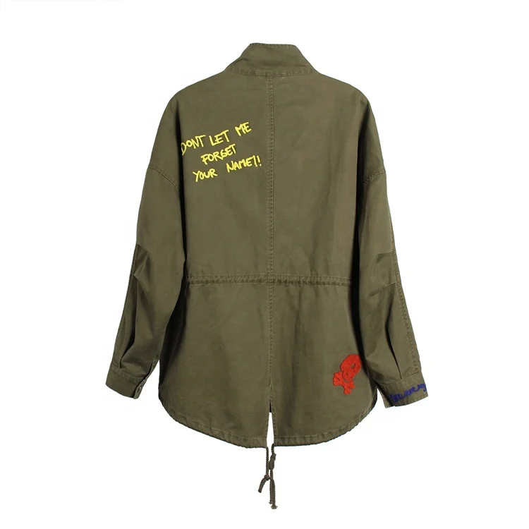 Women Spring and autumn style trench coat short style double-breasted casual dust coat with embroidery