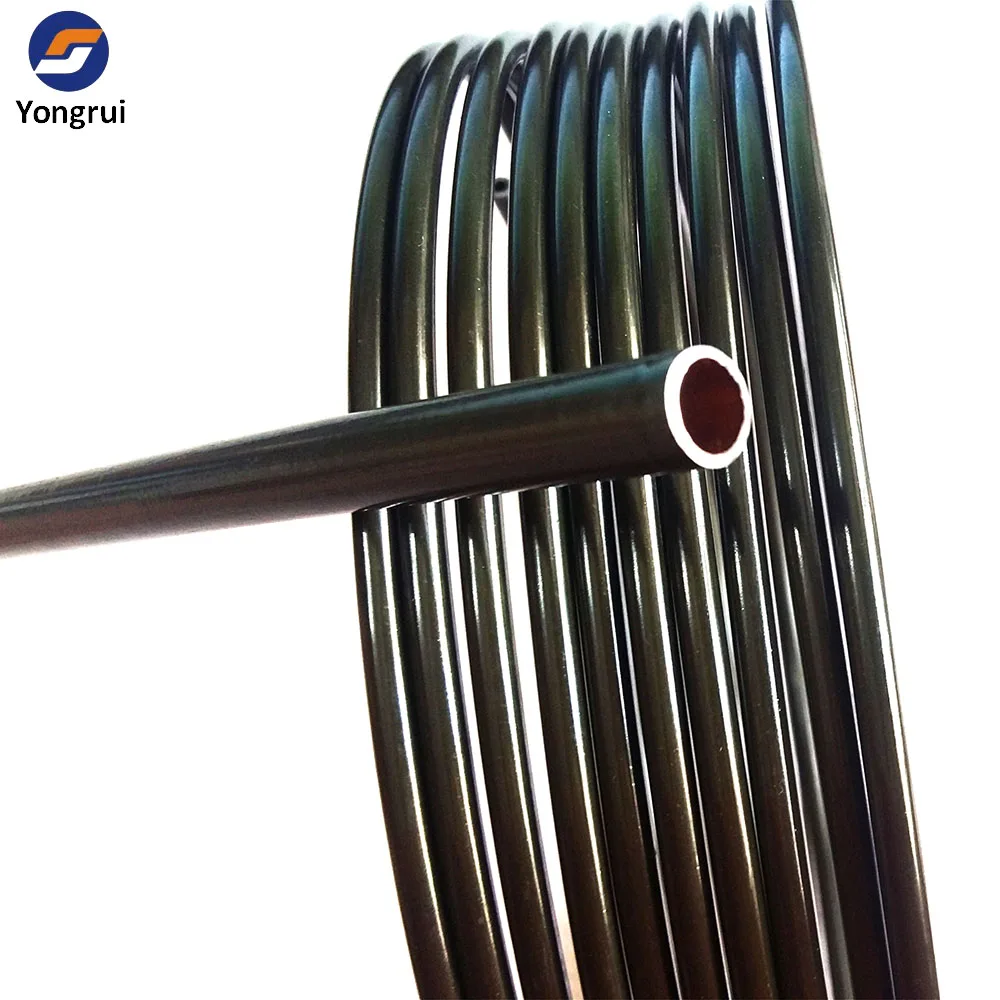 double wall olive green zinc coated steel auto fuel oil pipe