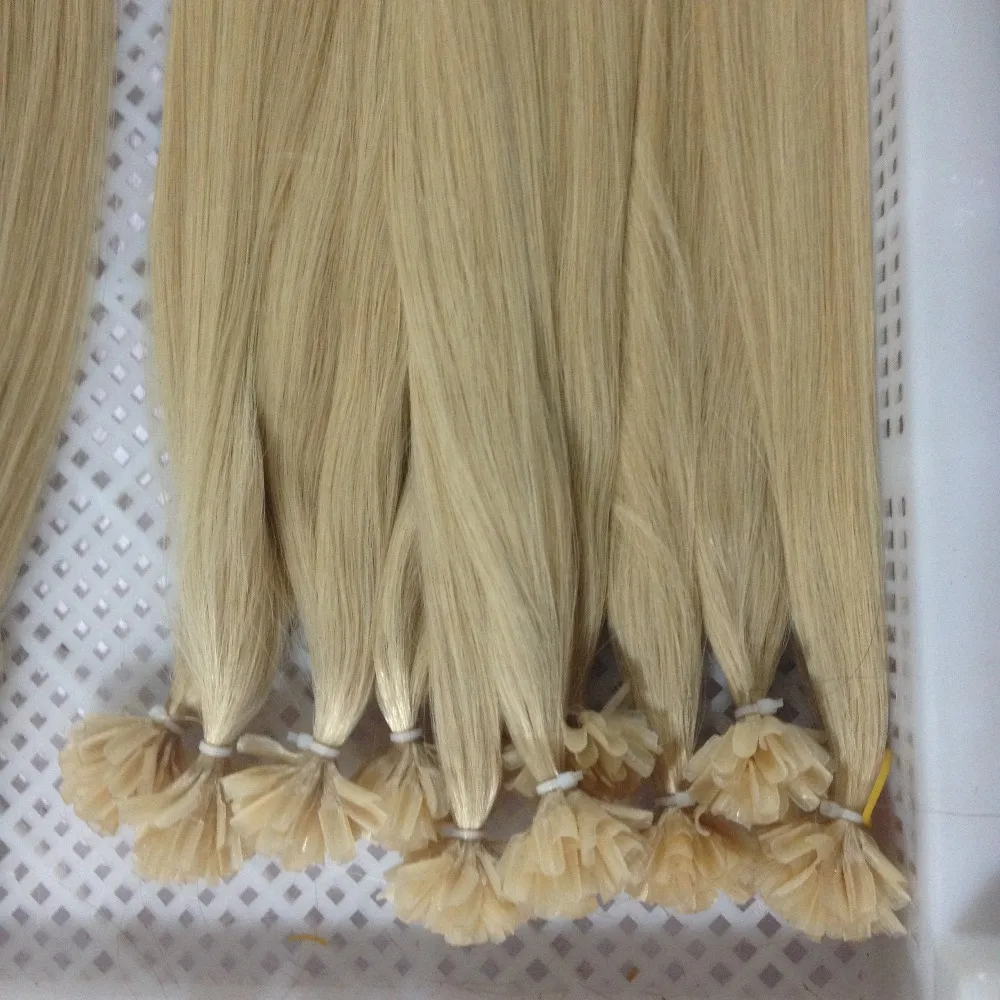 Blonde Color Nail-Tip Keratin Prebonded Hair U-tip Extension Hair #613