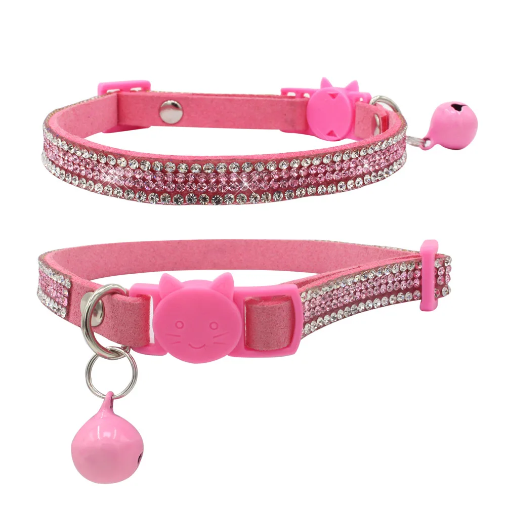 whole custom five colors rhinestone cat collar with safety buckle cat product