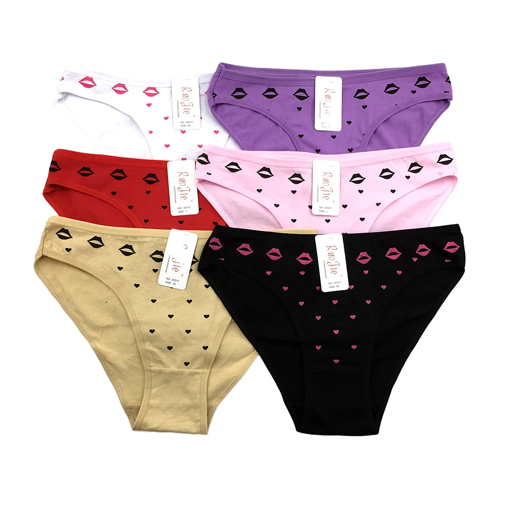
67217 Six Color Young Little Young Girl Panties Cotton Printed Love Underwear Stock Boyshort Panties Women Sexy Panty Pics 