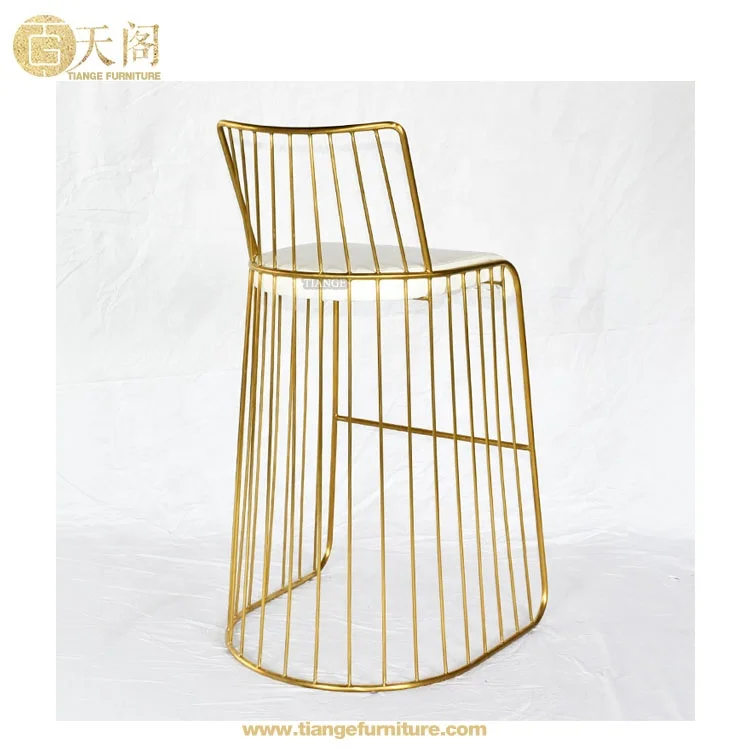 Барный стул с вуалью для невесты Hashleich из нержавеющей стали с золотой проволокой и подушкой