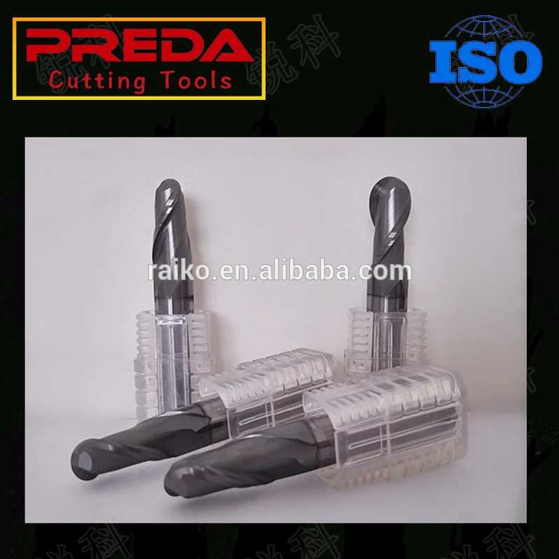 China ferramentas Solid Carbide CNC cutting Tools  HRC70 TIALN coated 2 Flutes Ball Nose end mill milling cutter