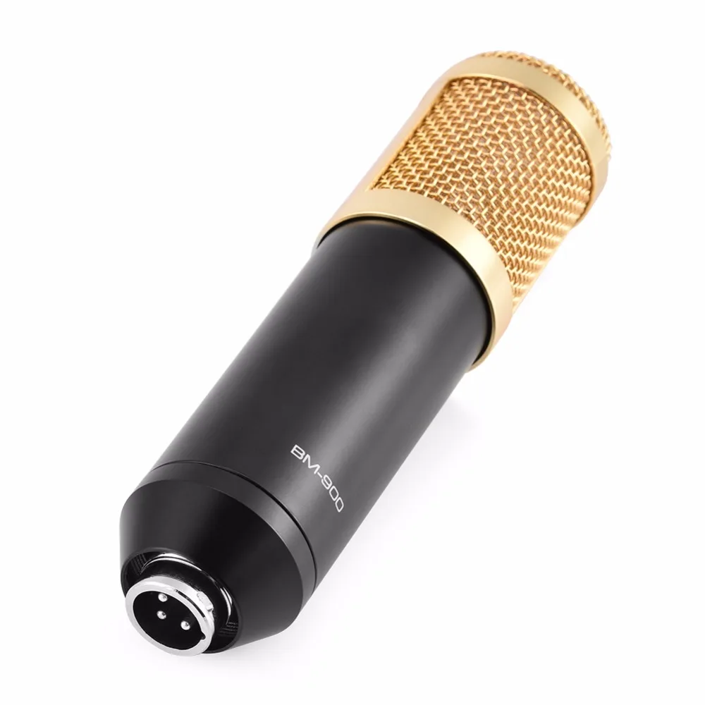 
Professional Condenser Microphone BM-900 Pro Audio Studio Vocal Recording Mic with Shock Mount for Radio Braodcasting Singing 
