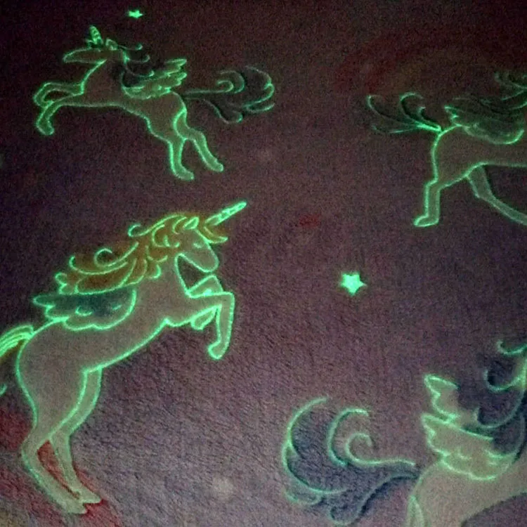 Китайский качество свечение в темноте фланель флис детское одеяло для детей подарок