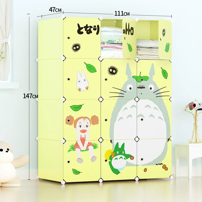 Детский гардероб с мультяшным рисунком «сделай сам», подвесной гардероб для детской одежды, самосборка, простой шкаф для спальни, коробка для хранения