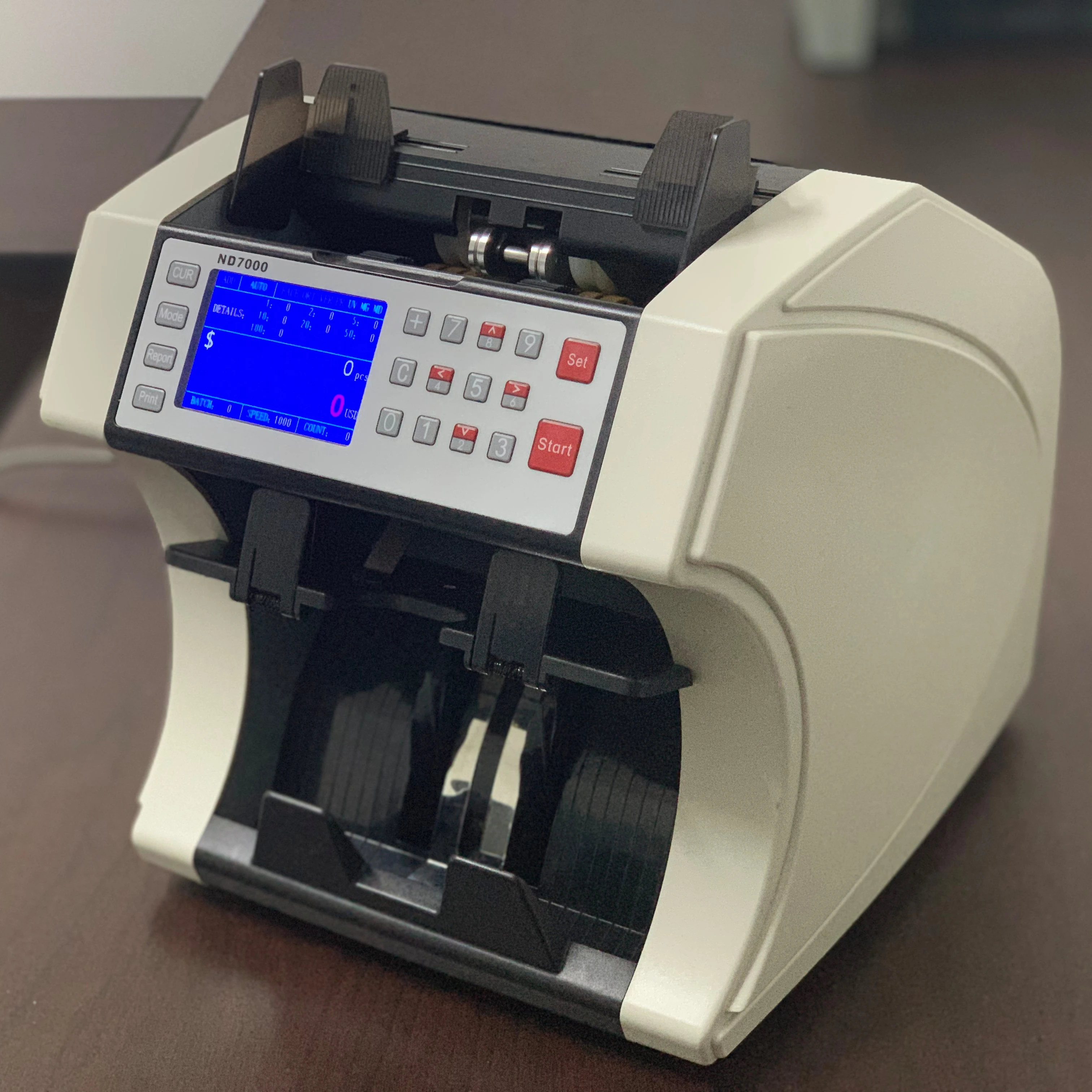 Best Selling ND7K two pockets currency discriminator/mixed denomination value counter mix/banknote counter