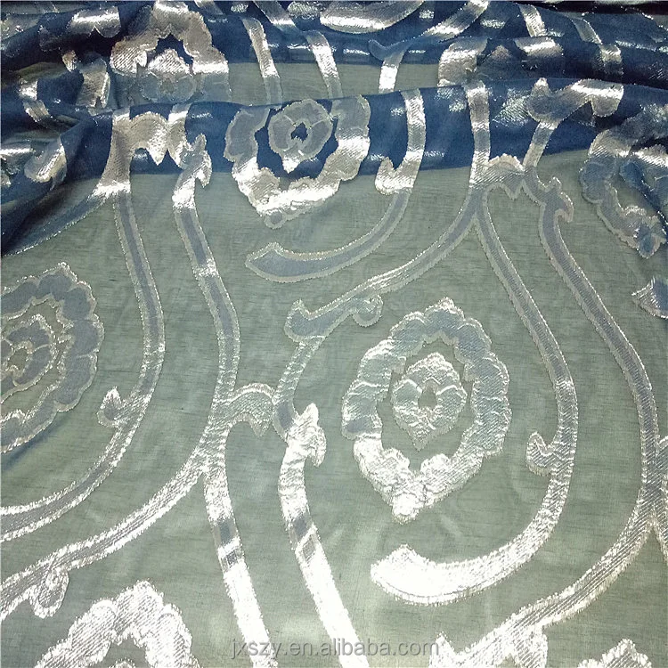Шелковая шифоновая ткань металлик жаккард шелковая ткань