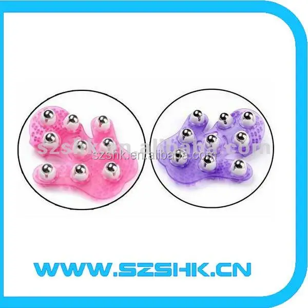 9 Metal Balls 360 Degree Rotation Hand-hold Roller Rolling Joint Massage Glove Manual Beautifying Legs Body Care Massager