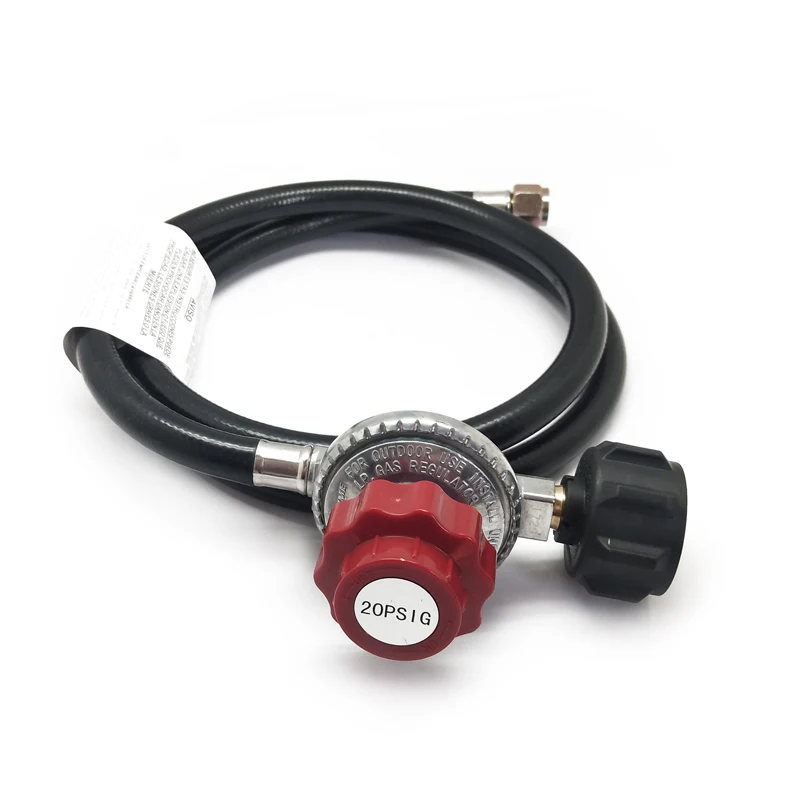 LONGTIME 0-20 PSI Adjustable High Pressure LP Gas Regulator and Hose Assembly