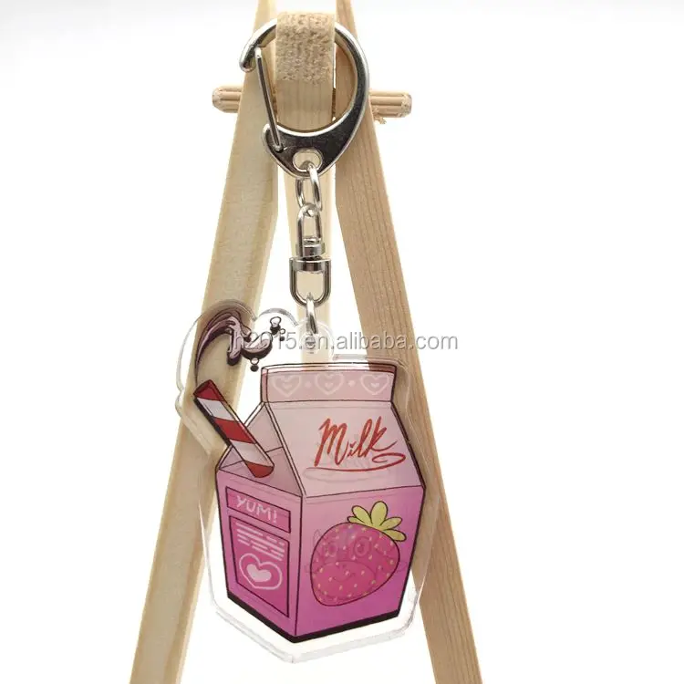 Customized Epoxy Anime Acrylic Key Chain Bag charms clear keychain plastic key chains