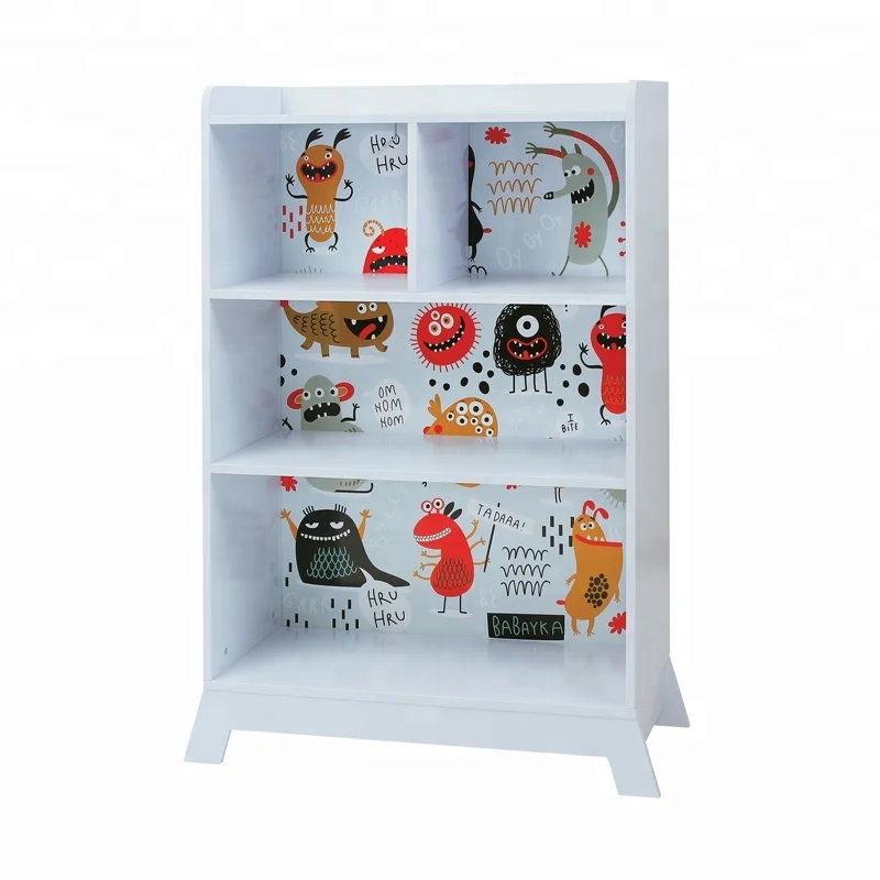 Книжная полка Toffy & Friends для детей, деревянный книжный шкаф с мультяшным рисунком в виде монстра