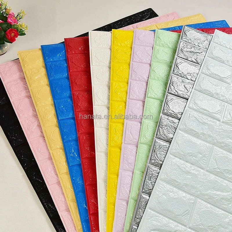 interior decoration 3D brick wallpaper colorful pe foam material tile