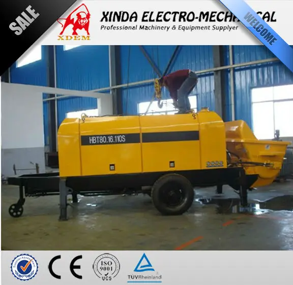 XDEM HBT80.16.110S 110 кВт электрический прицеп, установленный мини-бетононасос