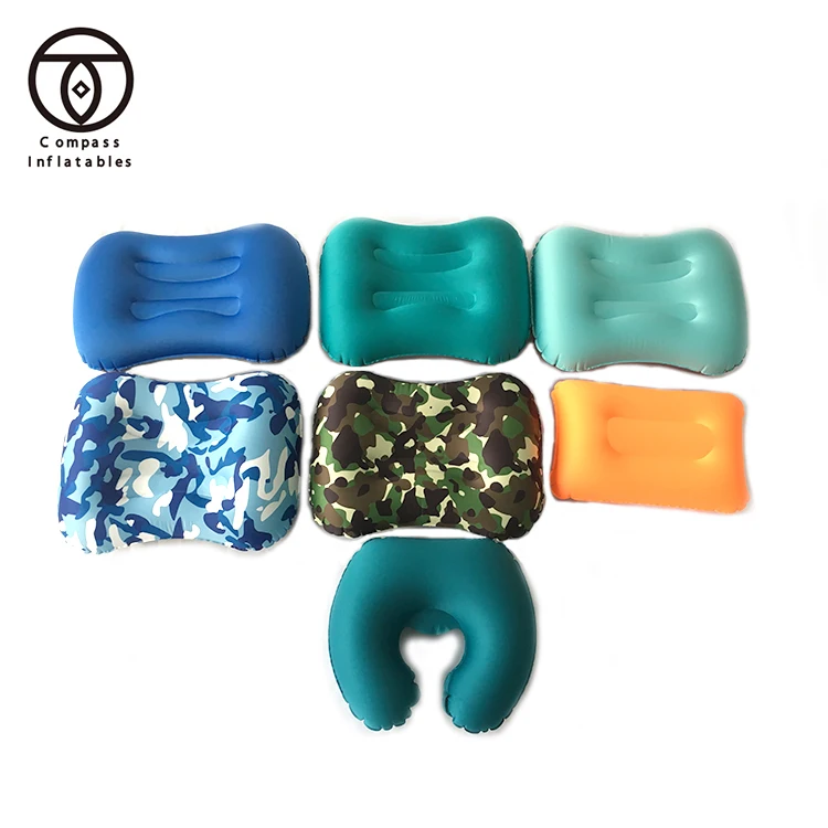 Wholesale custom adjustable ultralight outdoor beach camping compressible plastic air inflatable travel pillow