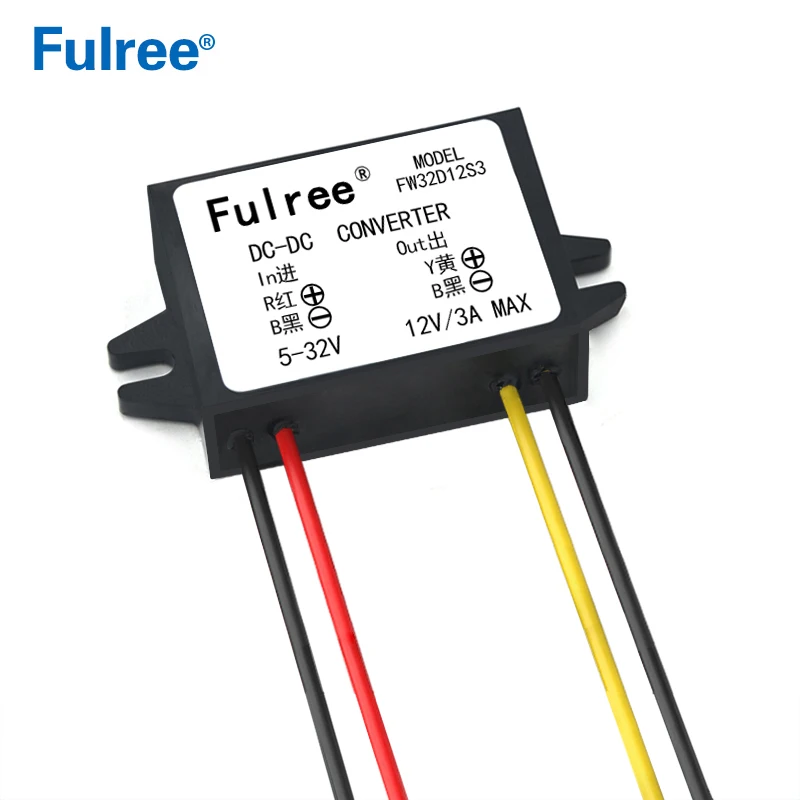 12V19V24V(5-32V) to 12V 1A 2A 3A DC DC Power Voltage Regulator Stabilizer Converter 12 volt Power Supply for Car Radio Speaker