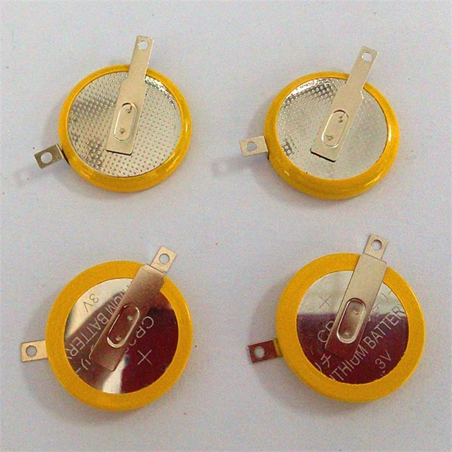 lithium battery 3v cr1620 button cell with solder tabs